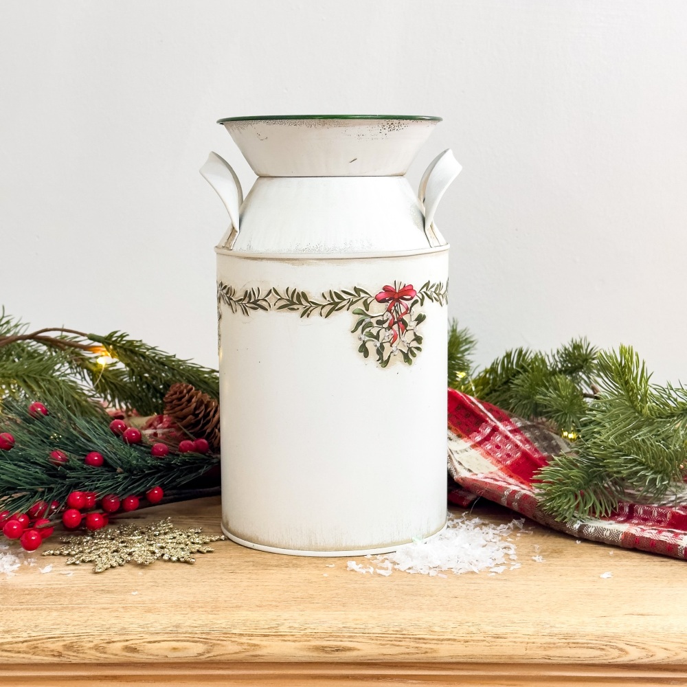 Mistletoe Milk Churn - Tall