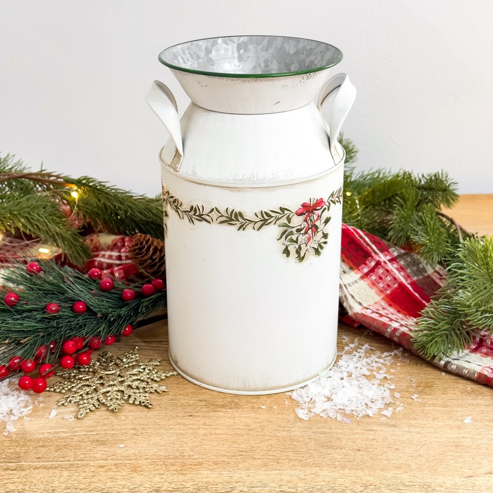 Mistletoe Milk Churn - Tall
