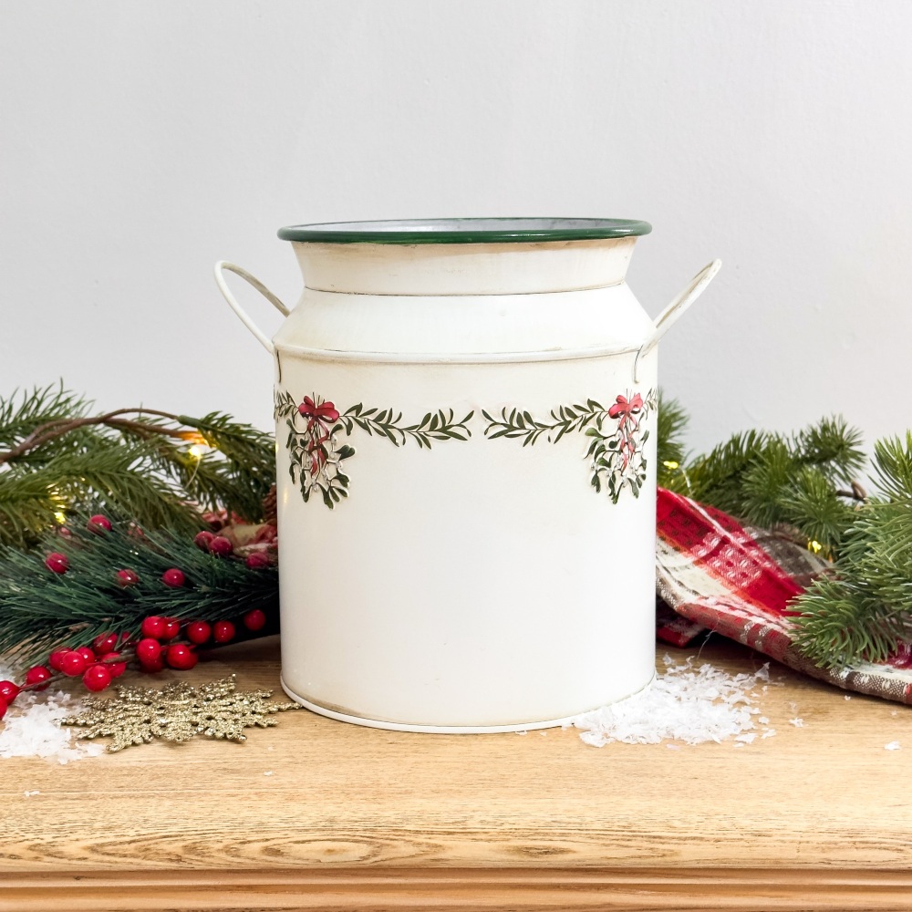 Mistletoe Milk Churn - Wide