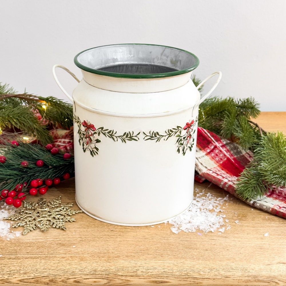 Mistletoe Milk Churn - Wide