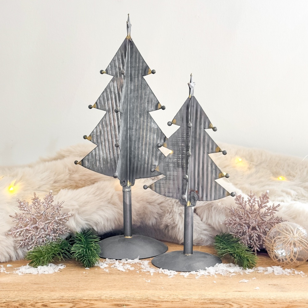 Metal Christmas Trees - Set of Two