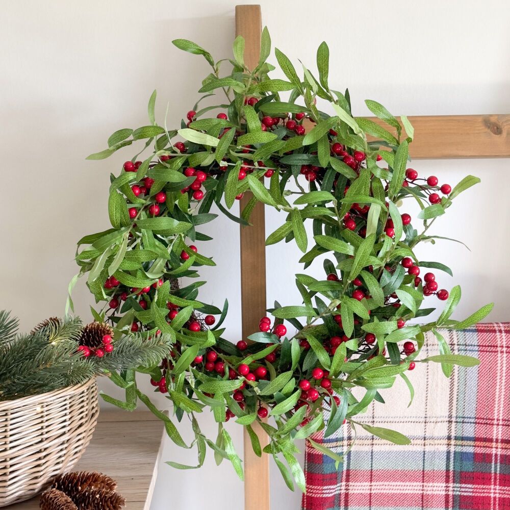 Cranberry - Faux Christmas Wreath