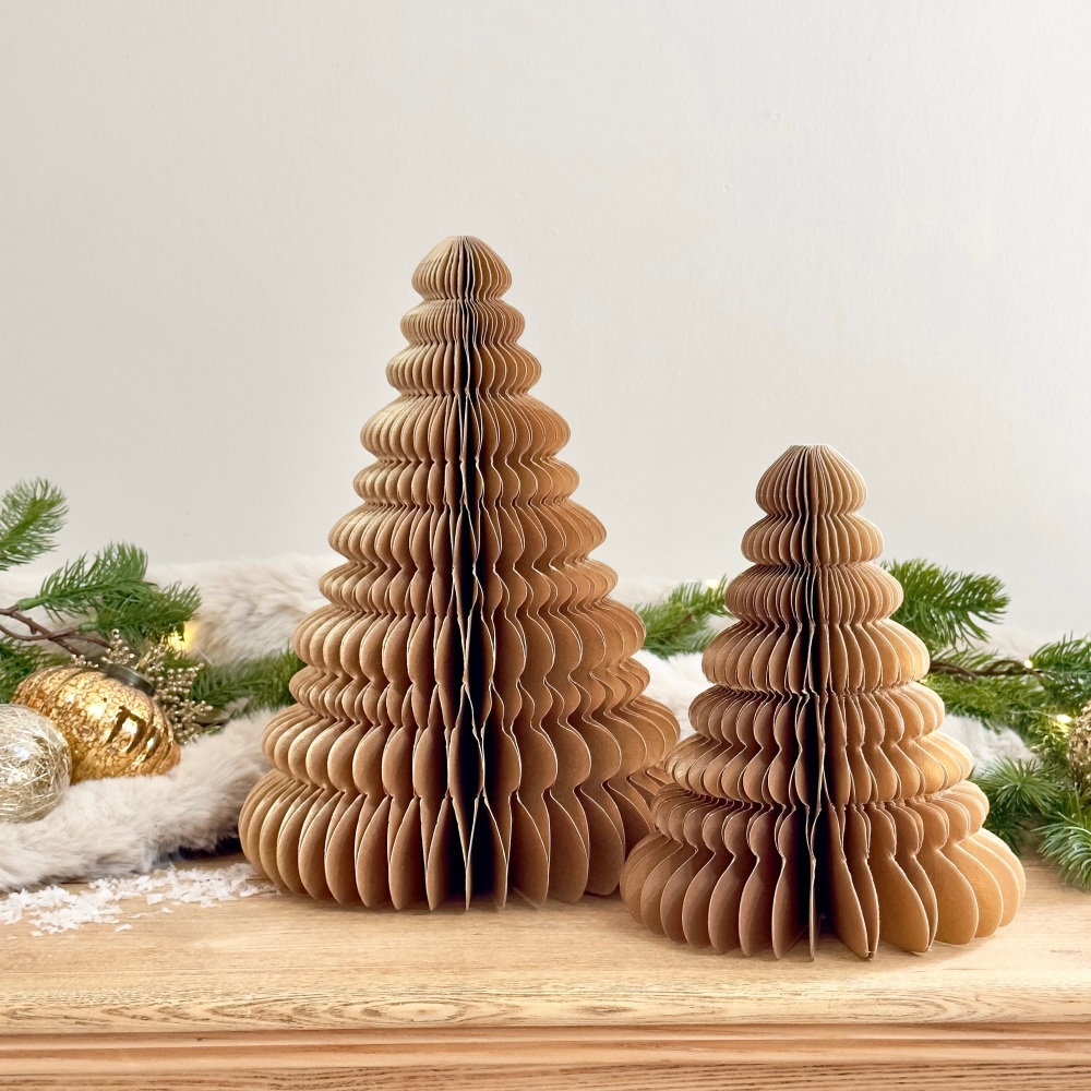 Golden  Honeycomb Trees - Set of Two