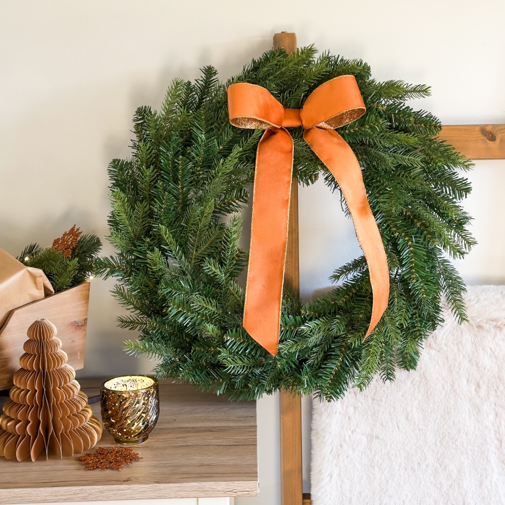 Nordic Pine  + Luxury Velvet Bow - Large Faux Wreath