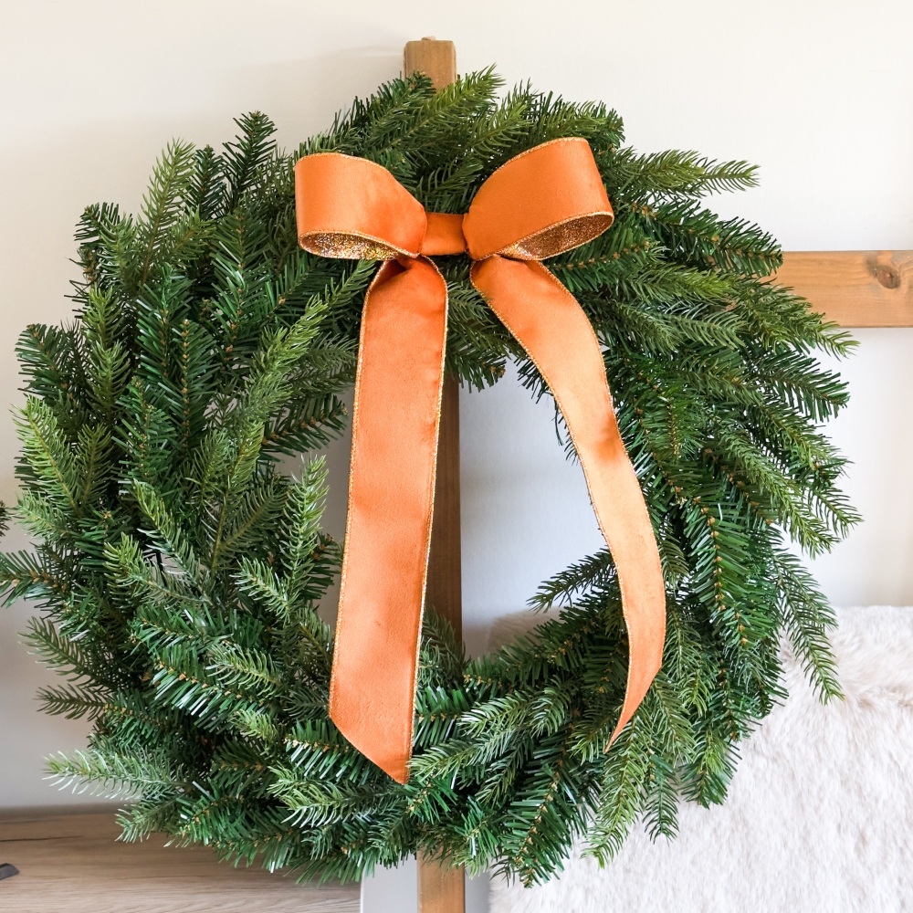 Nordic Pine  + Luxury Velvet Bow - Large Faux Wreath