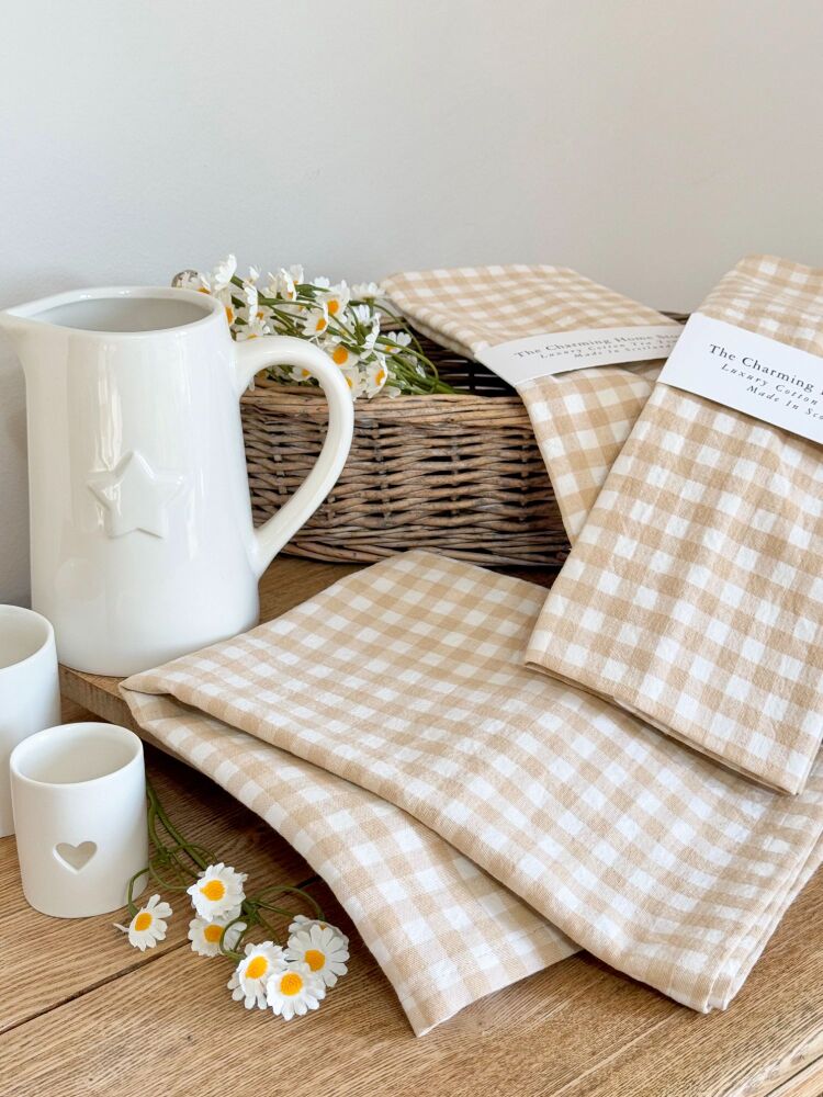 Country Check - Handmade Tea Towel
