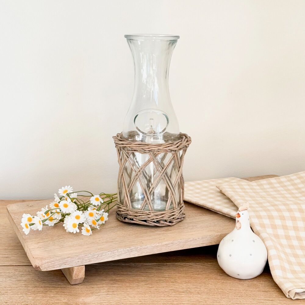 Water Jug - In Wicker Basket