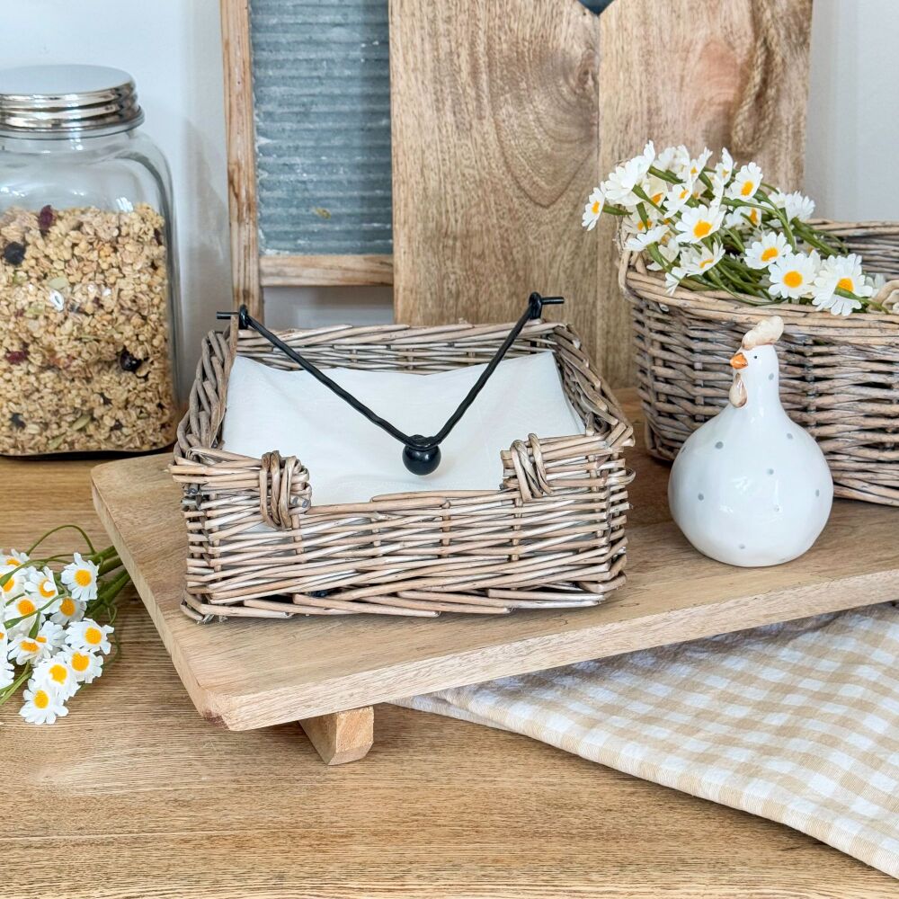 Antique Wicker - Square Napkin Holder