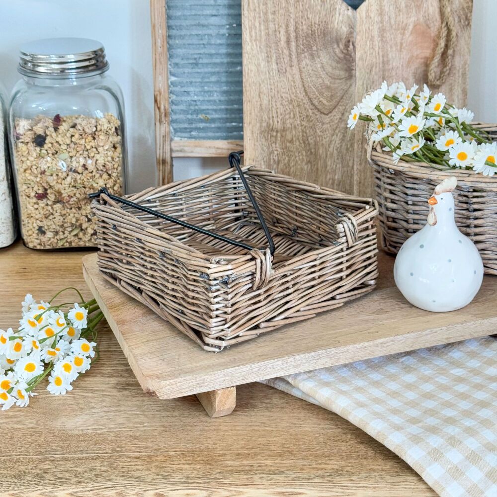 Antique Wicker - Square Napkin Holder