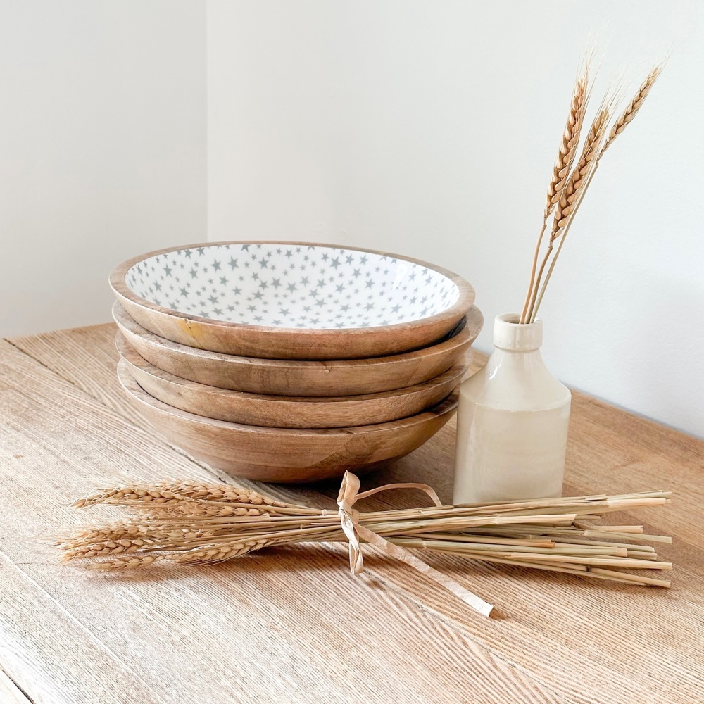 Star Print - Wooden Bowl