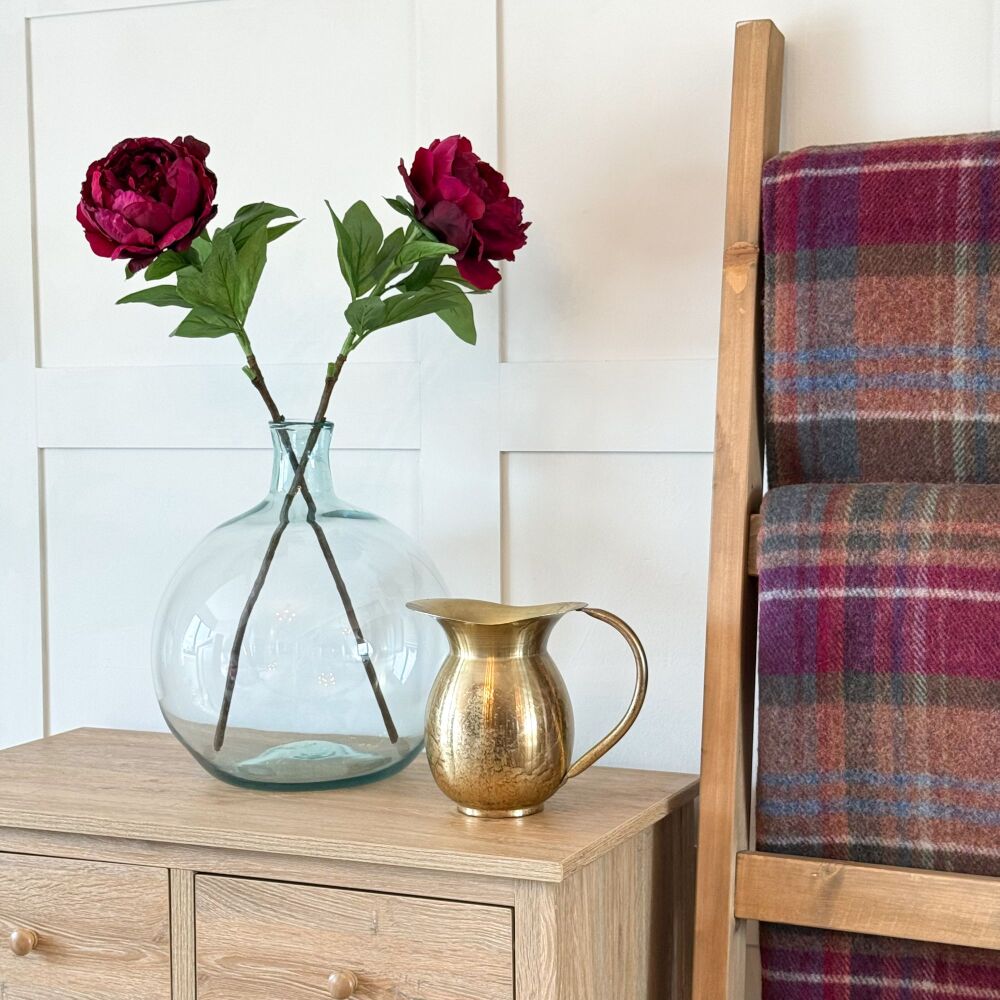 Burgundy Peony - Faux Stem