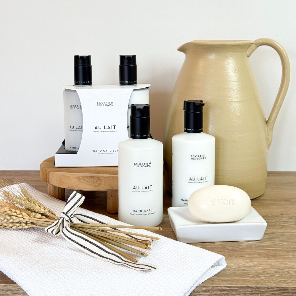 Au Lait - Hand Care Set - Two 300ml Pump Bottles - Organic Oats & Chamomile Milks