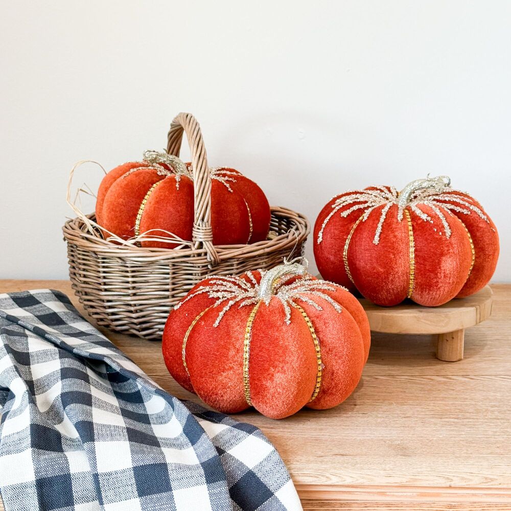 Burnt Orange Glittery - Velvet Pumpkin