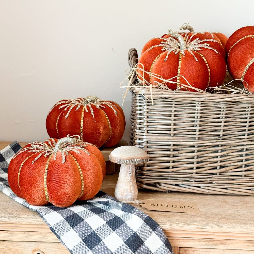 Burnt Orange Glittery - Velvet Pumpkin