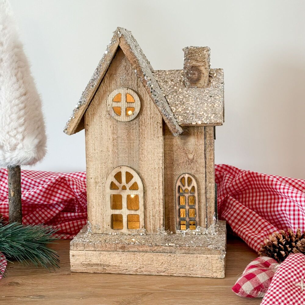 Rustic Glitter Cottage - Light Up Cottage