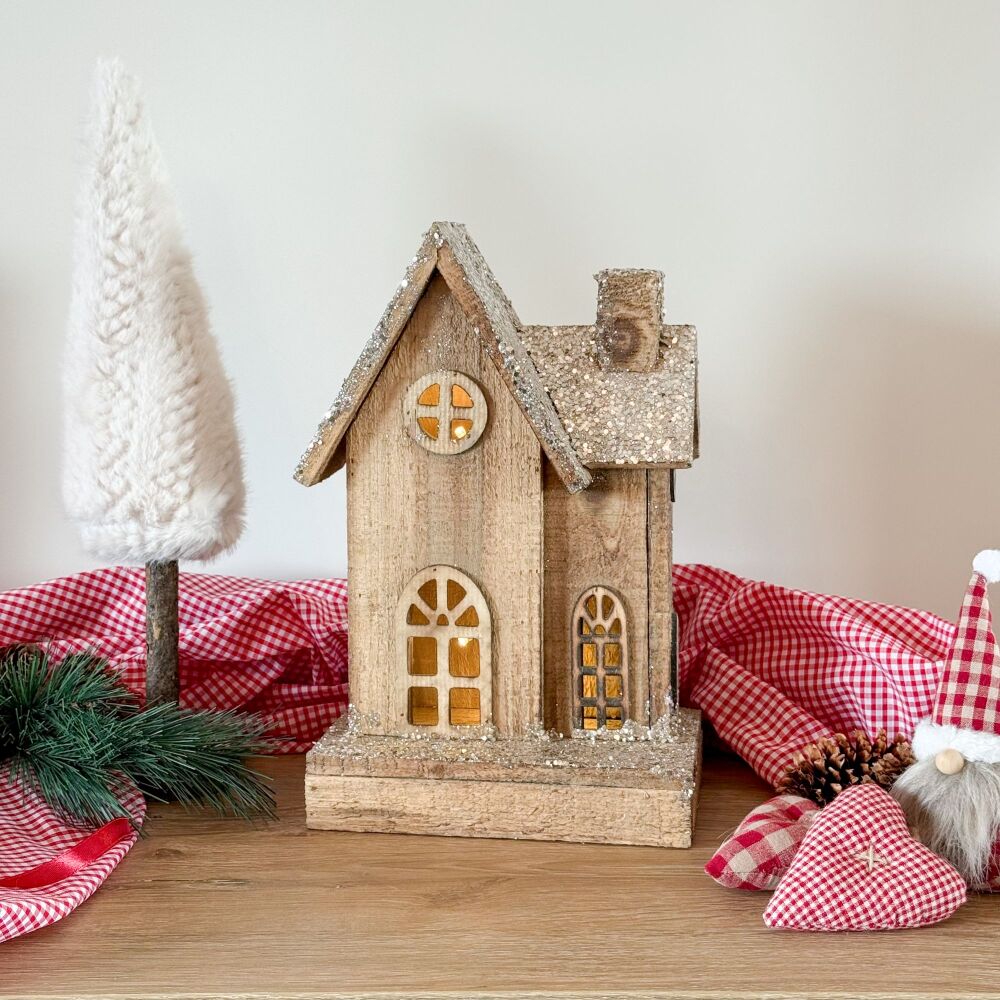 Rustic Glitter Cottage - Light Up Cottage