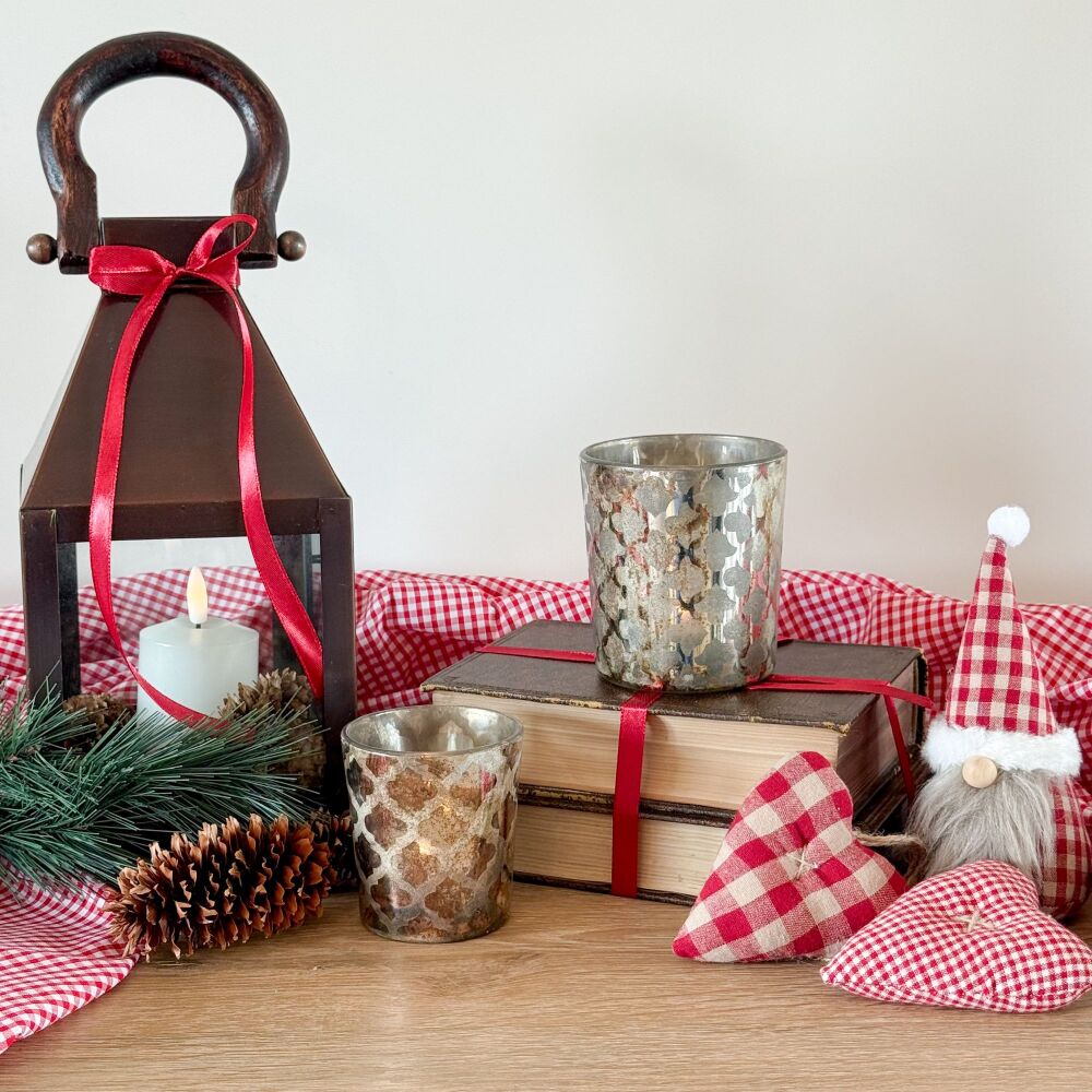 Tea Light Holder - Vintage Gold Pattern -Small & Large Available