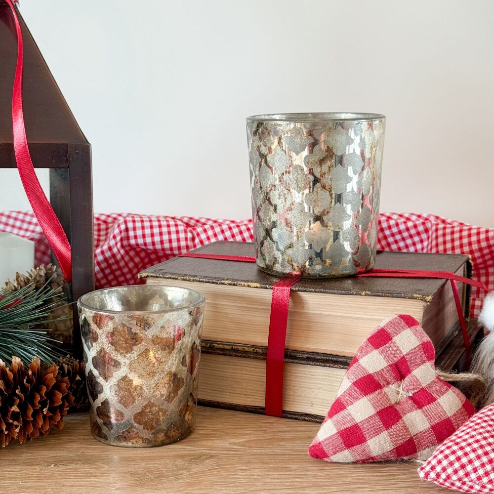 Tea Light Holder - Vintage Gold Pattern -Small & Large Available