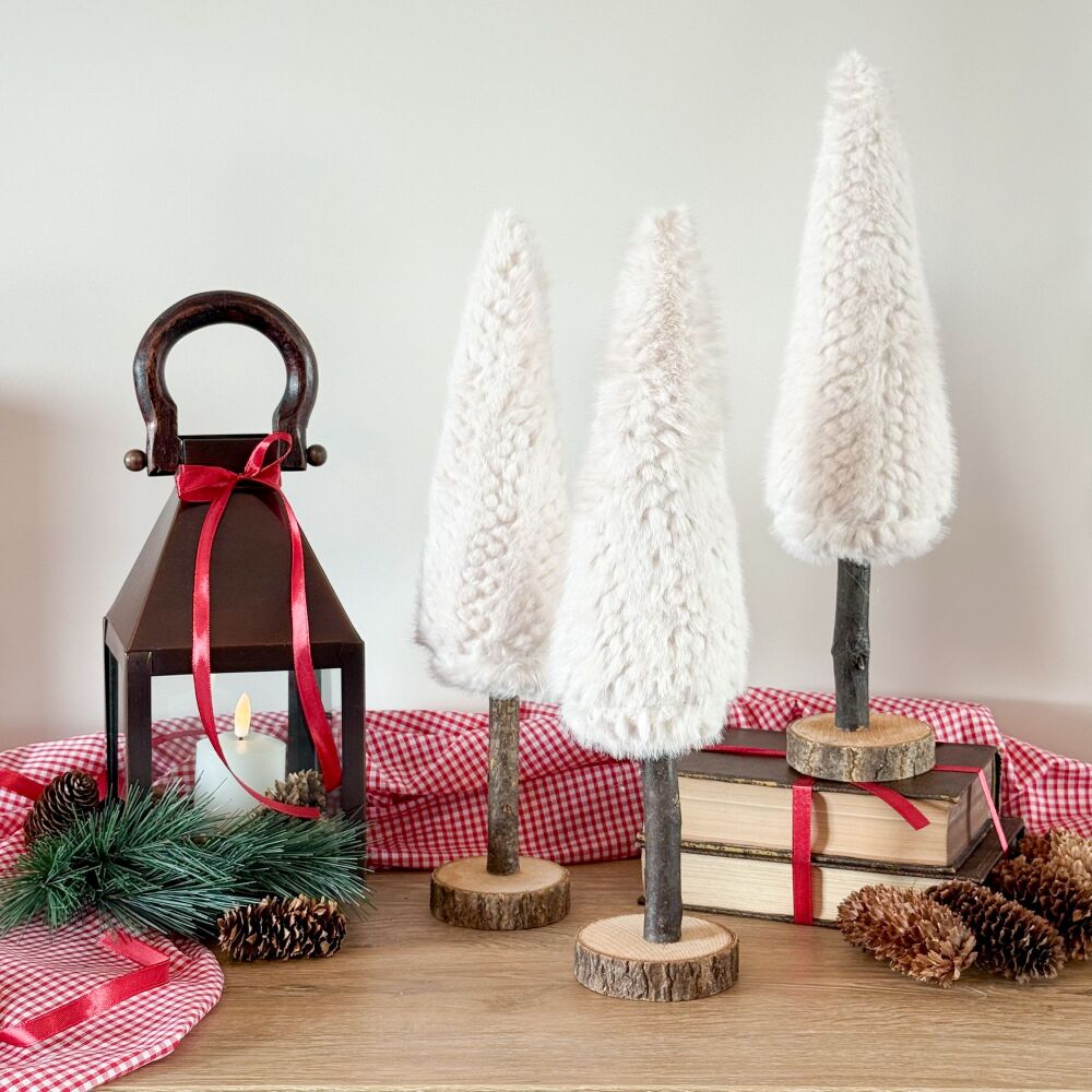 Furry Christmas Tree - White