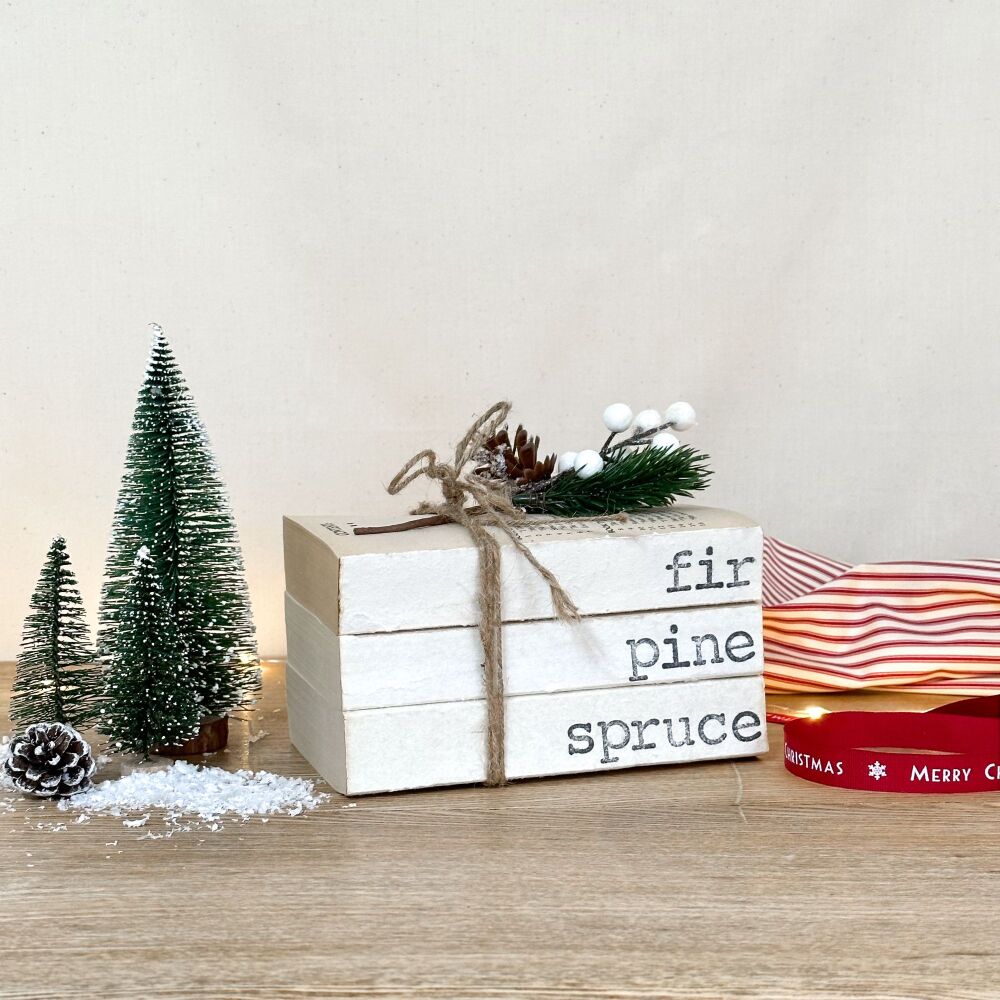 Fir - Pine - Spruce - Vintage Book Stack