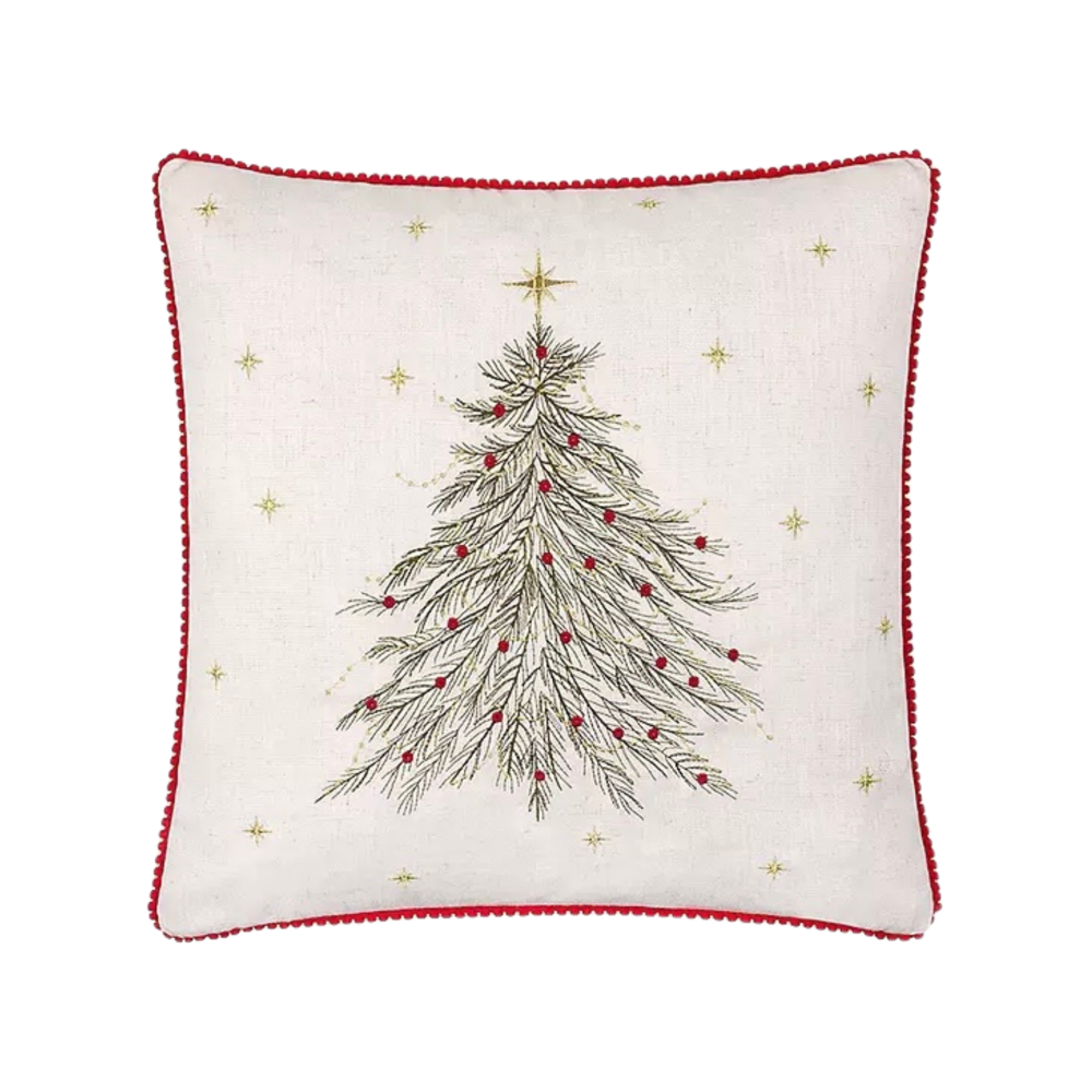 Christmas Tree - Embroidered Filled Cushion