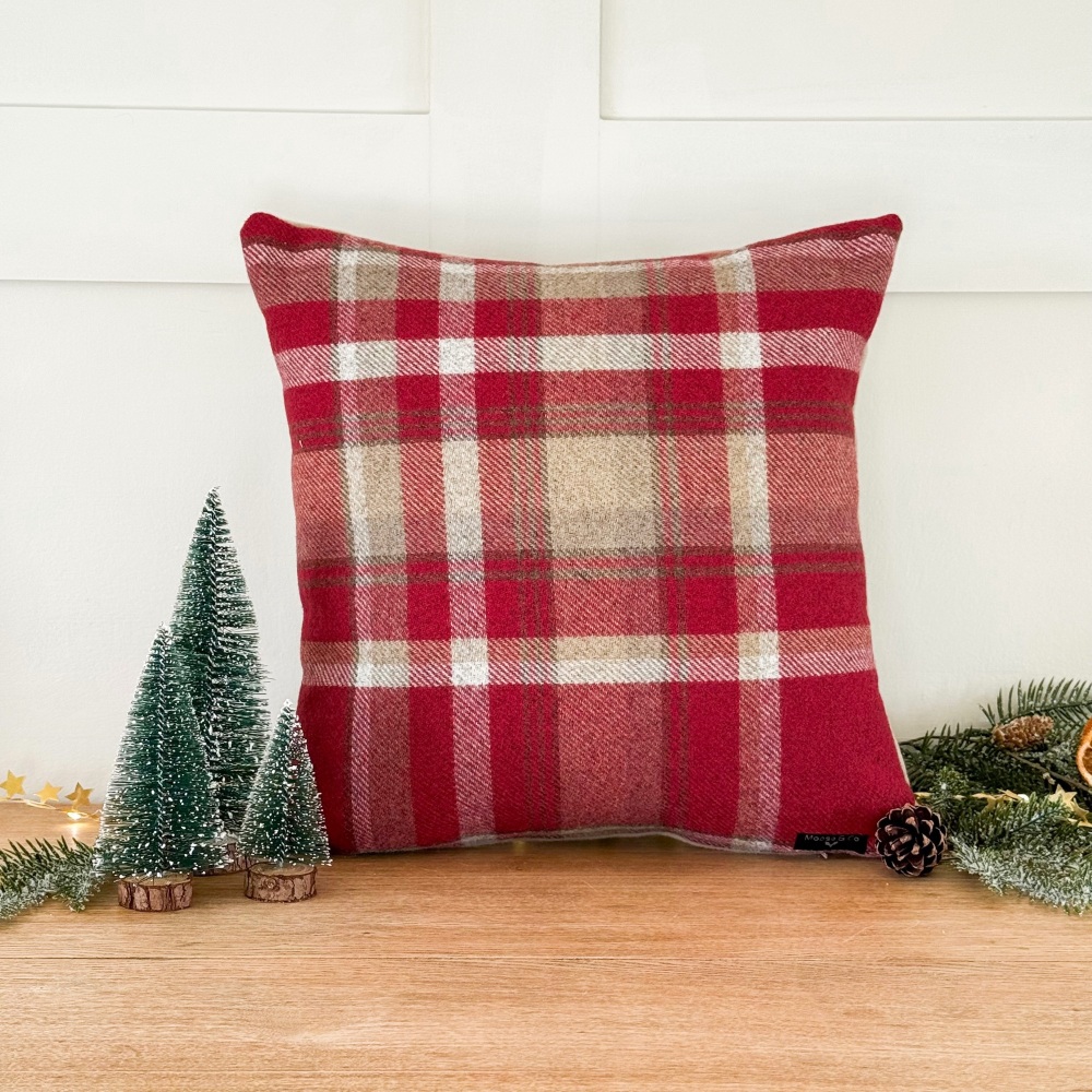 Christmas Check - Filled Cushion