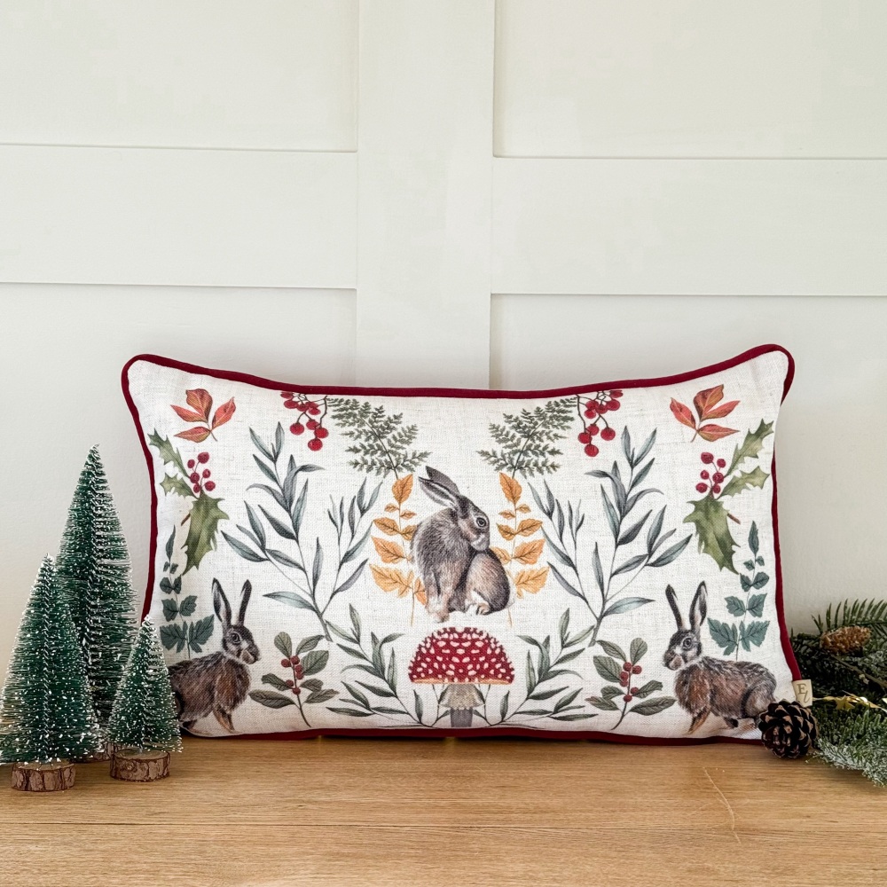 Winter Hares - Filled Cushion
