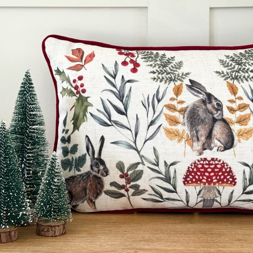 Winter Hares - Filled Cushion