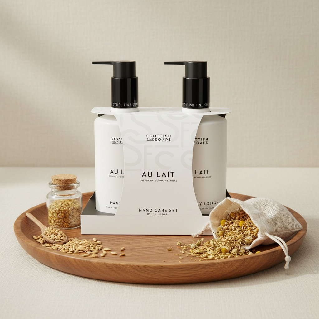 Au Lait - Hand Care Set - Two 300ml Pump Bottles - Organic Oats & Chamomile Milks