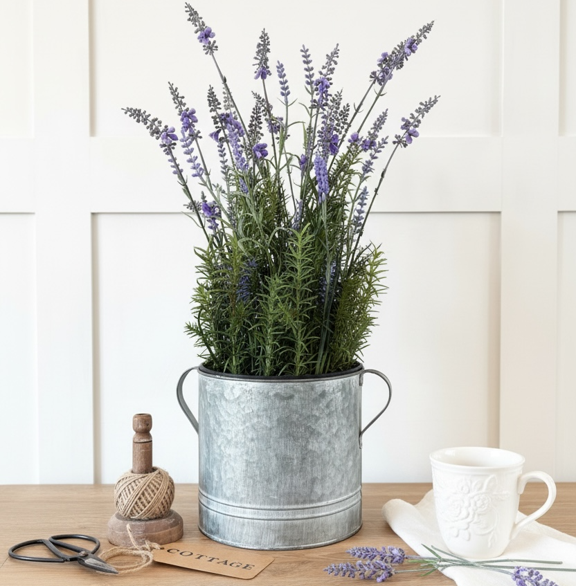 Large Faux - Potted Lavender