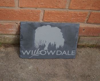 Personalised Willow Tree Slate House Sign