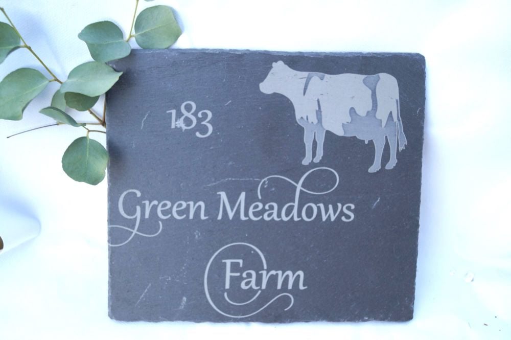 Personalised Foxgloves Slate House Sign