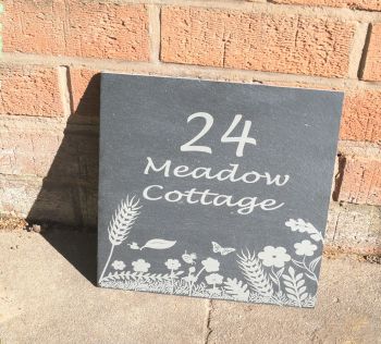 Personalised wild meadow house sign