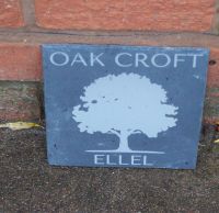 Personalised Oak Tree Slate House Sign