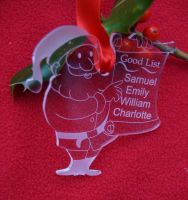 Santa's good list decoration, personalised decoration, Good list, Santas naughty list, Father Christmas