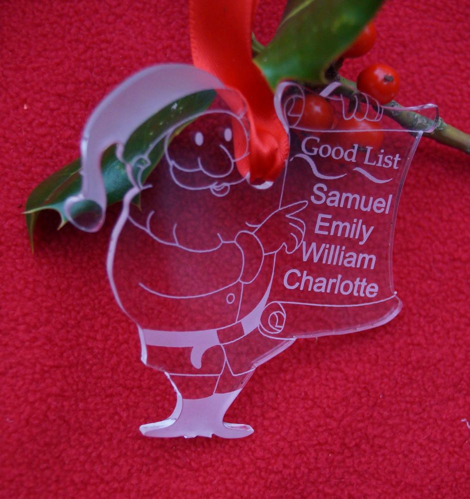 Santa's good list decoration, personalised decoration, Good list, Santas na