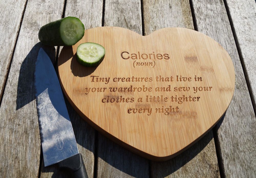 Heart chopping board, calorie board,