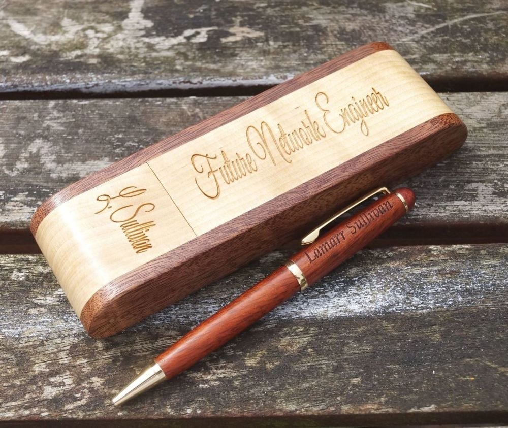 Wooden folding pen case