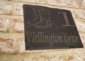 Wellie image slate house sign