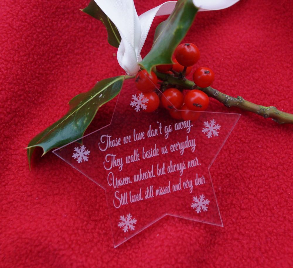New Christmas in heaven star decoration, personalised decoration, in loving