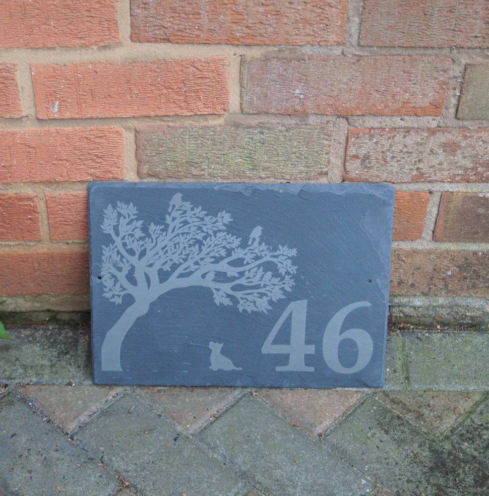 Personalised Tractor Slate House Sign