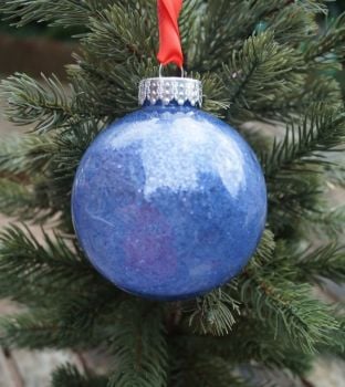 Blue glastic bauble