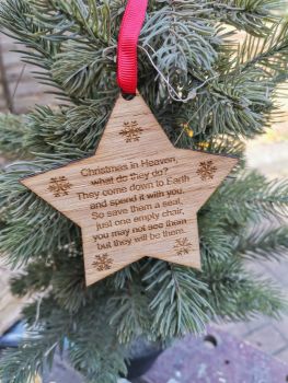 Christmas in heaven star decoration, personalised decoration, memorial, 