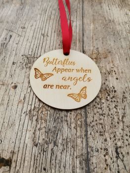 Wooden butterfly memorial Christmas decoration