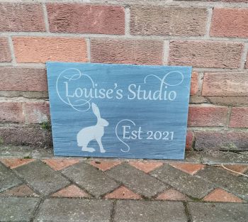 Personalised hare house sign