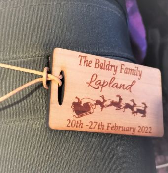 Wooden Lapland Luggage Tag