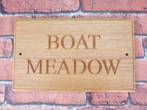 Two Row Carved Oak House Sign