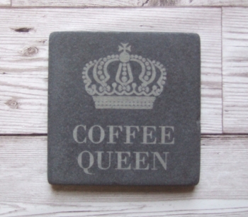 Slate Coaster 'Coffee Queen'