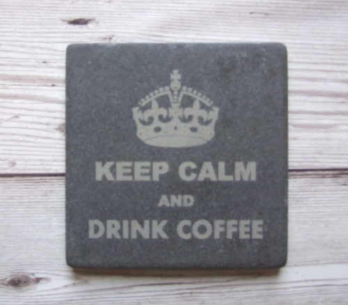 Slate Coaster 'Keep Calm and Drink Coffee'