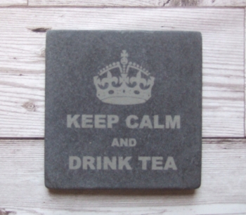 Slate Coaster 'Keep Calm and Drink Tea'